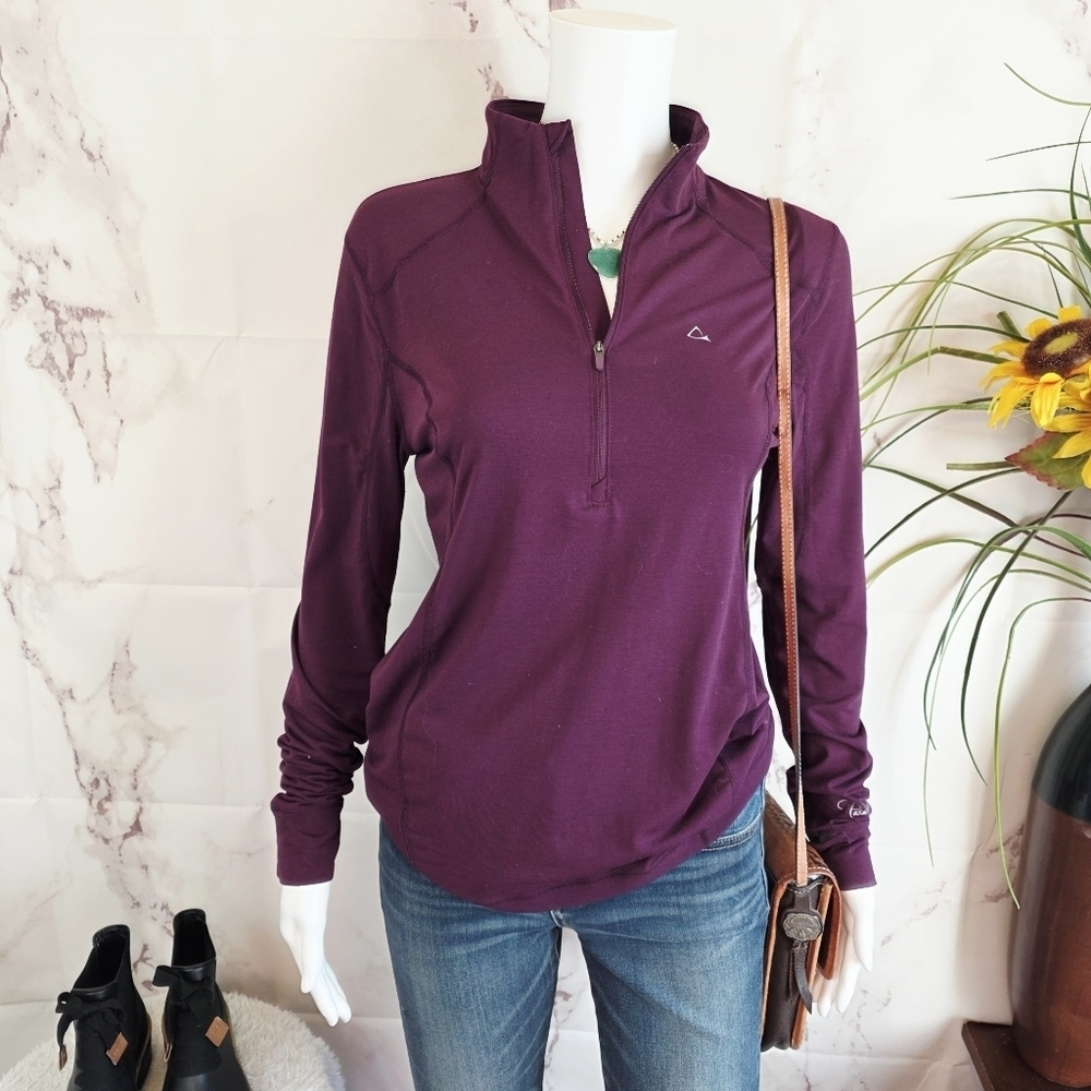 Paradox Women's Long Sleeve Wool Blend Drirelease Plum Top - Picture 5 of 7
